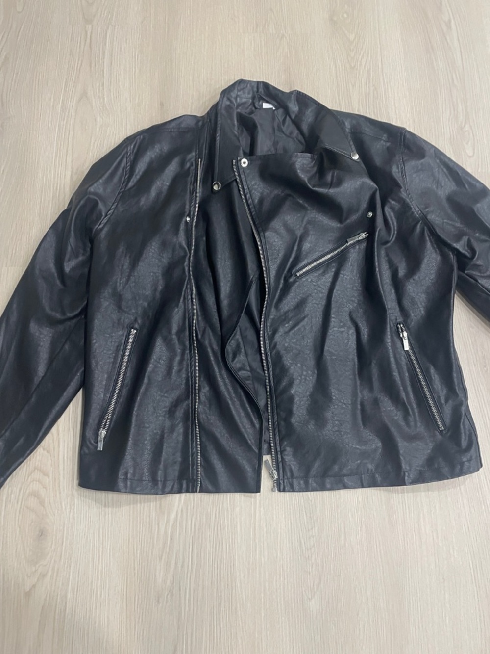 Spirit Black Faux Leather Bomber Jacket